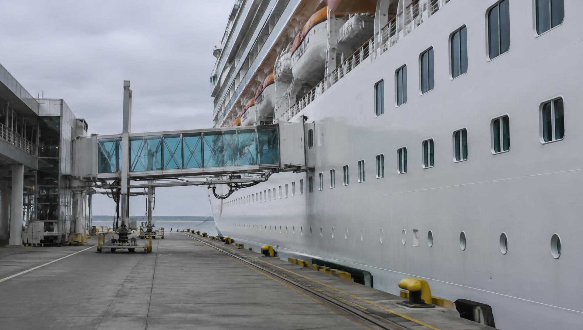 Cruise ship alongside a passenger terminal pier