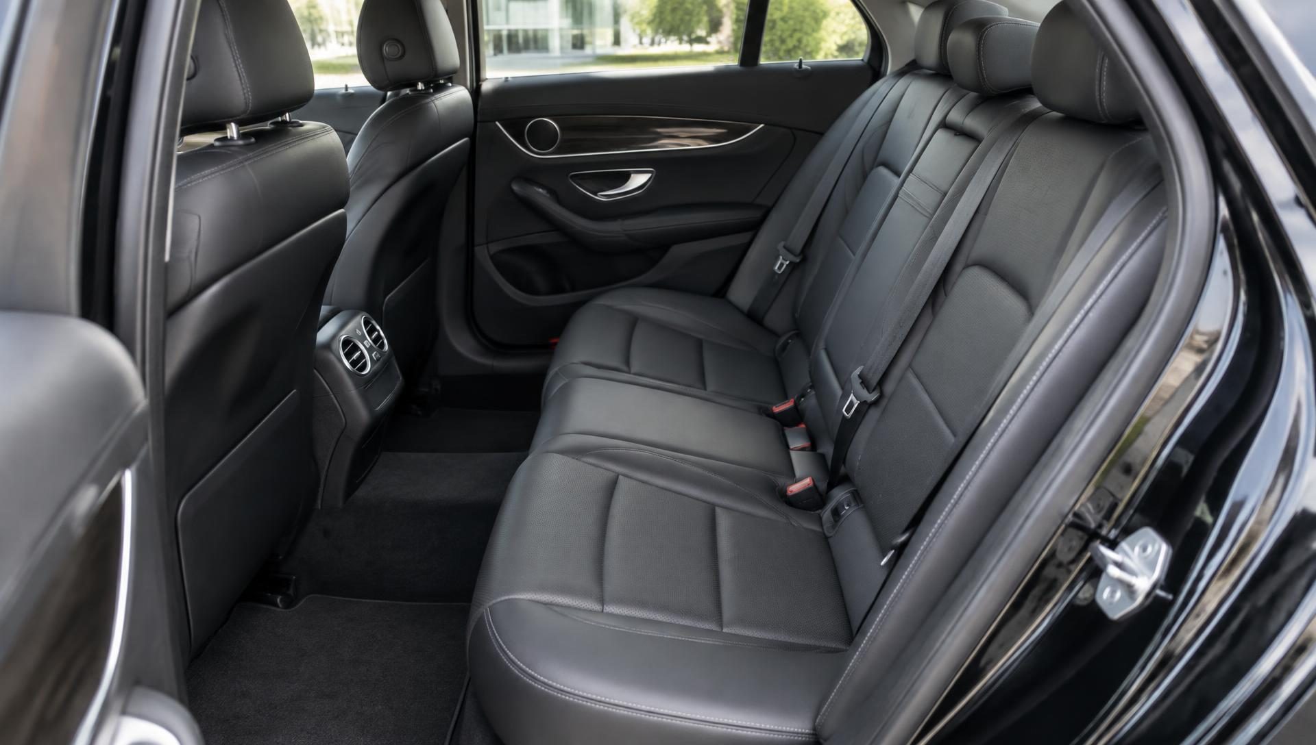 Empty rear seat of an executive sedan