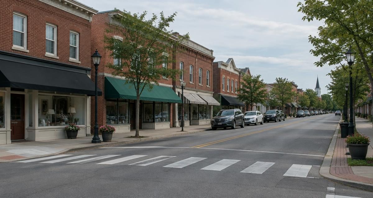 Main Street in Metuchen, New Jersey on a quiet afternoon