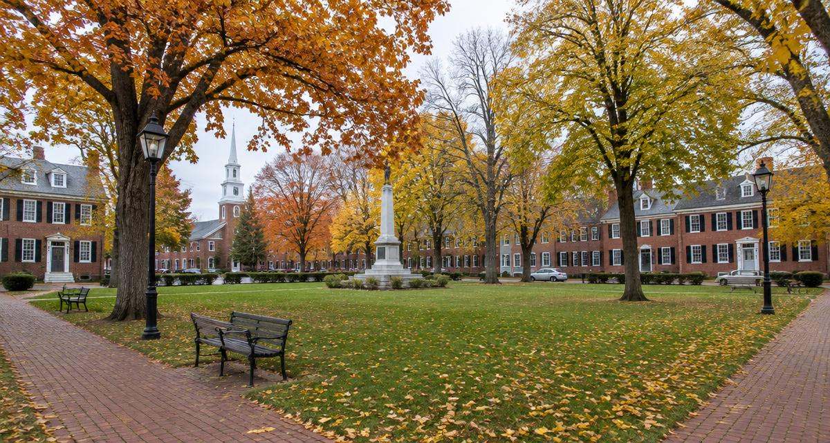Morristown Green in Morris County, New Jersey in autumn